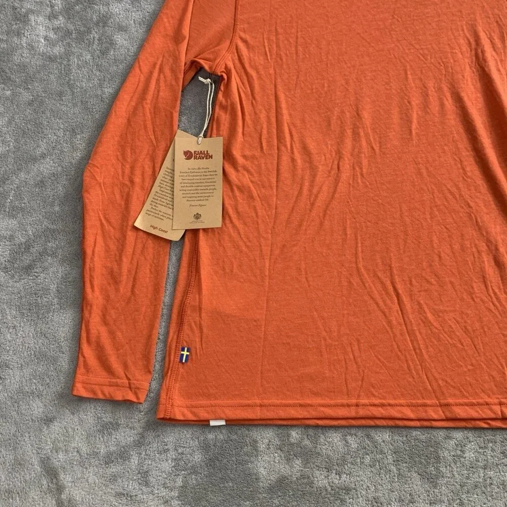 Fjallraven Shirt Womens XS High Coast Lite Basic Top Orange Long Sleeve Gorpcore - Picture 9 of 9